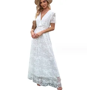 Bonito vestido de verano para mujer, tela de encaje de verano para boda y fiesta, vestido de noche para mujer africana - Product Image 1