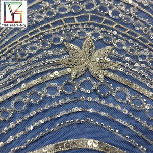 Bonne qualité français perlé broderie étincelle cristal paillettes robe lacets Tulle maille matériel femmes mariée dentelle tissu - Product Image 6