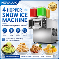 Nouvelle machine à glace carrée commerciale à quatre bacs avec garantie d'un an, machine à glace au lait moelleuse pour les magasins de desserts, les cafés et la restauration