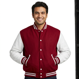 Custom Designed 100% Wool Embroidery Fleece <b>Letter</b> Bomber Varsity CollegeBaseballjacket for <b>men</b> - Product Image 1