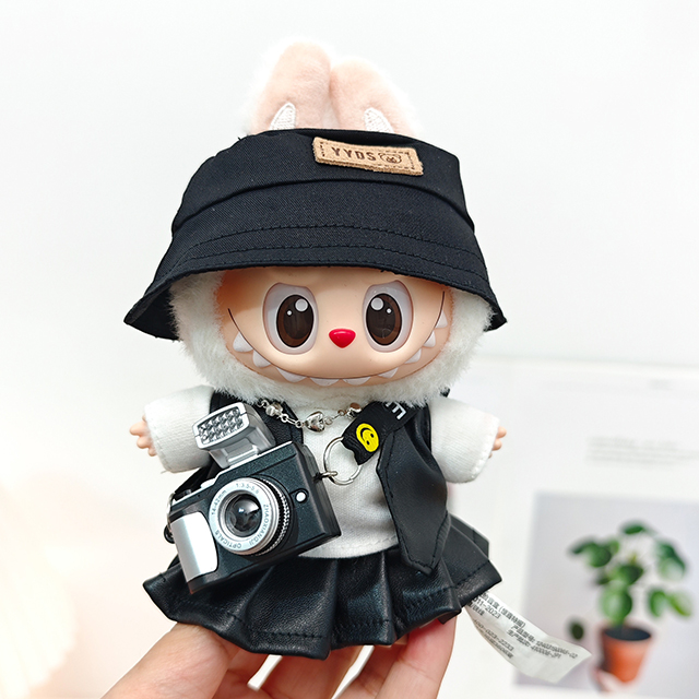 Conjunto de 5 piezas de chaleco y falda de cuero + cámara