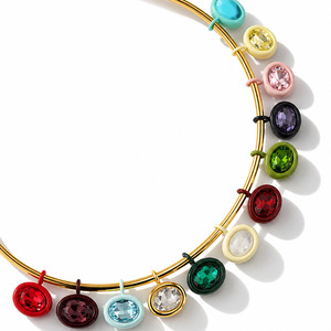 Collar con Colgante de Bambú para Mujer, Estilo <span class=keywords><strong>Simple</strong></span> y Versátil, Chapado en Cobre con Zirconia, Color Oro 18K, para Oficina - Product Image 5