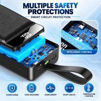 Chargeur de téléphone portable grande capacité 40000mAh 60000mAh, Power Bank avec lumière d'urgence, sangle de transport et sorties multiples