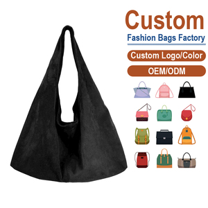 Bolso Tote Estilo Hobo de Piel Sintética Tipo Gamuza Retro, Bolso de Hombro Casual de Piel Sintética Suave para Mujer - Product Image 1