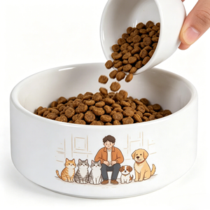 <span class=keywords><strong>Bol</strong></span> en céramique <span class=keywords><strong>personnalisé</strong></span> avec nom imprimé, 600 ml, blanc vierge, pour texte et logo DIY, gamelle pour nourriture et eau pour chaton, cadeau, vente en gros - Product Image 6