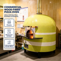 Four à pizza extérieur commercial en briques de terre cuite, grande taille, au bois, au gaz ou électrique, 500 cm, personnalisable, pour boulangerie, modèle Naples