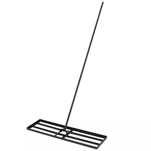 Râteau de nivellement de pelouse robuste 75x25cm, niveleur de sol en acier avec manche de 180cm pour jardin, terrain de golf et entretien des pelouses - Product Image 1