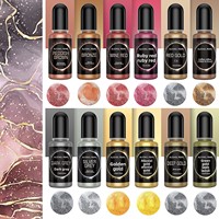 Pewarna Asam Metalik 12 Warna untuk Lantai/Meja, Pelapis Logam, DIY Buatan Tangan, 10ml, Lem Tetes, Tinta Pewarna, Bahan Pewarna CAS 11210