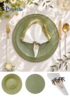 Assiette de présentation moderne en verre avec dentelle créative pour mariages et réceptions