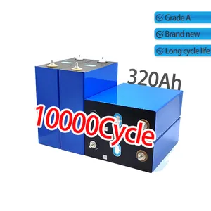 Cellule de batterie solaire Lifepo4 au lithium à 12000 cycles de grade A 3.2V 300Ah 310Ah 320Ah à cycle profond pour outils électriques chariots de golf sous-marins