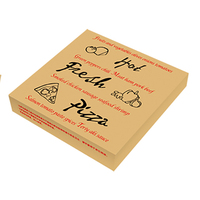 Cajas de cartón corrugado kraft desechables plegables personalizadas para pizza de 13 pulgadas con logo para alimentos.