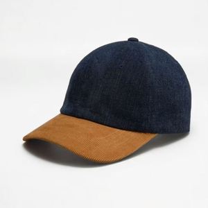 Gorras de Béisbol de Pana con Bordado Étnico Vintage, de Color Sólido, de 5 Paneles, Sin Estructura, con Parte Trasera Curvada, Lisas, de Dos Tonos - Product Image 1