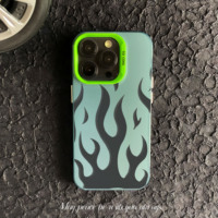 Coque de Téléphone Tendance et Design avec Motif Flamme pour iPhone 7 8 Plus XS XR 11 12 13 Mini 14 15 16 Plus Pro Max – en Plastique Rigide PC