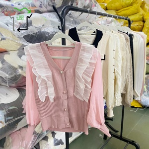 Cardigan Usato YIJIAYI a Maniche Lunghe in Maglia <span class=keywords><strong>Sottile</strong></span>, Elegante con Bottoni, Abbigliamento Usato Primaverile - Product Image 1