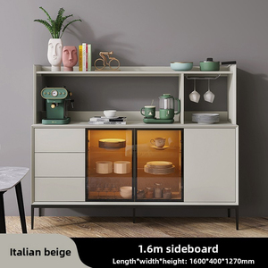 Aparador y gabinete de vino minimalista italiano, consola de almacenamiento y té de madera maciza lacada, gabinete de entrada multifuncional - Product Image 6