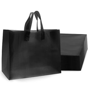 Bolsas <span class=keywords><strong>de</strong></span> Plástico para Compras con Asa, <span class=keywords><strong>Bolsa</strong></span> <span class=keywords><strong>de</strong></span> Mano Esmerilada Negra, Bolsas <span class=keywords><strong>de</strong></span> Mercancía para Boutiques, Bolsas <span class=keywords><strong>de</strong></span> Embalaje para Tiendas <span class=keywords><strong>de</strong></span> Ropa y Joyería - Product Image 1