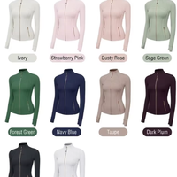 Ensemble de survêtement 2 pièces respirant et ajusté pour femme, avec veste zippée à col montant et leggings taille haute, grandes tailles