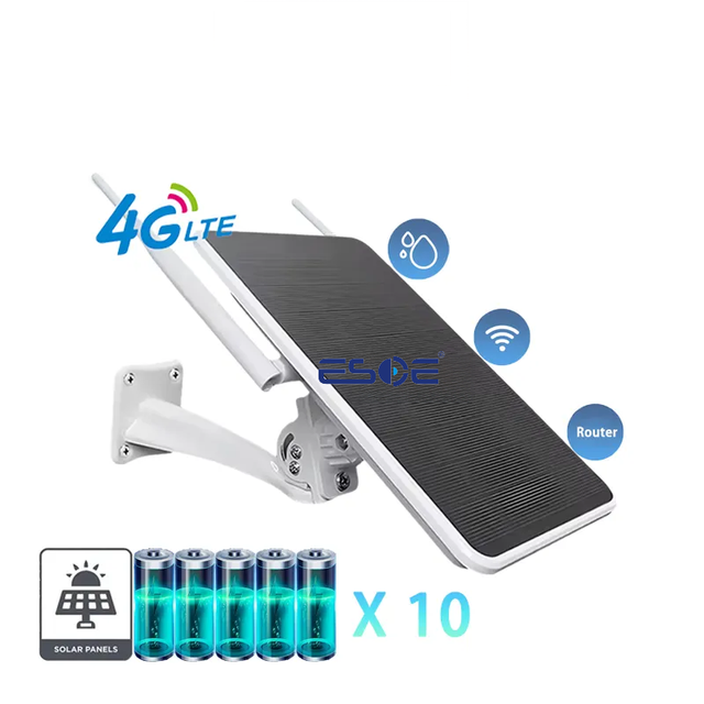 ESOE 4G Wireless Solar WiFi Router Built-in 10x18650 Battery 15W 20000mAh IP66 Waterproof Outdoor 50m Range 2.4G WiFi