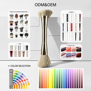 Juego de <span class=keywords><strong>Brochas</strong></span> de Maquillaje de Aluminio Color Oro Rosa de Tendencia 2026 con <span class=keywords><strong>Brochas</strong></span> Planas y de Abanico, Pelo Vegano Suave, Brocha Kabuki, Logotipo Privado - Product Image 5