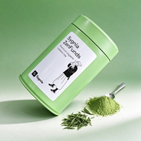 Boîte en métal vide personnalisée de qualité alimentaire pour thé et café en poudre, vente en gros, boîte hermétique pour thé matcha, boîte d'emballage ronde à double couvercle pour thé