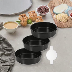 Food Grade New <b>Baking</b> pan round black carbon steel non-stick heavy duty stackable layer cake mold for kitchen pastry <b>baking</b> pan - Product Image 3