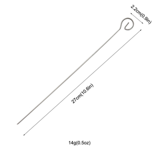 Brochettes <span class=keywords><strong>de</strong></span> barbecue en acier inoxydable <span class=keywords><strong>de</strong></span> 27 cm avec embout à œillet, <span class=keywords><strong>de</strong></span> qualité alimentaire, pour cuisine professionnelle (vente en gros) - Product Image 1