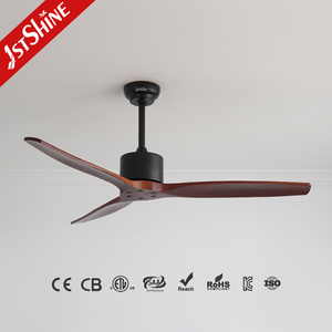 1stshine Ventilateur de plafond décoratif 220V Télécommande réversible intelligente Ventilateur de plafond personnalisé à 3 pales en bois massif - Product Image 2