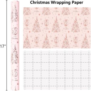 Christmas <b>Wrapping</b> <b>Paper</b> Pink Rose Gold Embossed Tree Design 17 In X 32.8 Ft Gift Craft Holiday Packaging - Product Image 4