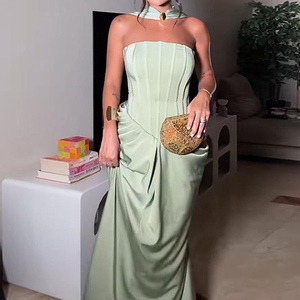 Vestidos Largos Plisados de Alta Gama para Mujer, sin Tirantes, con Cintura Definida, a la Moda - Product Image 4