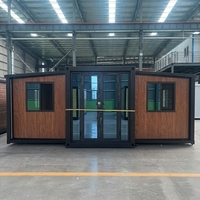 Rumah Kontainer Lipat Ekspansi Dua Sayap Baja Prefabrikasi Mobile untuk Hunian, Ruang Tamu, Kantor, Hotel, dan Villa