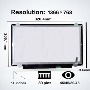 Mayorista de Pantallas para Portátiles NT140WHM-N41 N44 N49 N140BGE 14 Slim 30 Pin HD LCD para Portátiles NT140WHM-N47 - Product Image 2