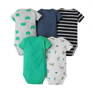 Combinaison d'été unisexe pour bébé, ensemble de 5 bodys, vente en gros de vêtements pour enfants - Product Image 2