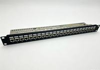 Panel Patch Terproteksi 24-Port RJ45 untuk Rak Jaringan 1U 19 inci Cat6/Cat6A/Cat7/Cat8 dengan Batang Belakang Tetap
