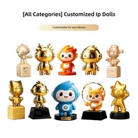 Figurine Trophée Personnalisée Créative Culturelle en Résine et Métal, Technique UV, Motifs de Dessins Animés Créatifs, Parfaite