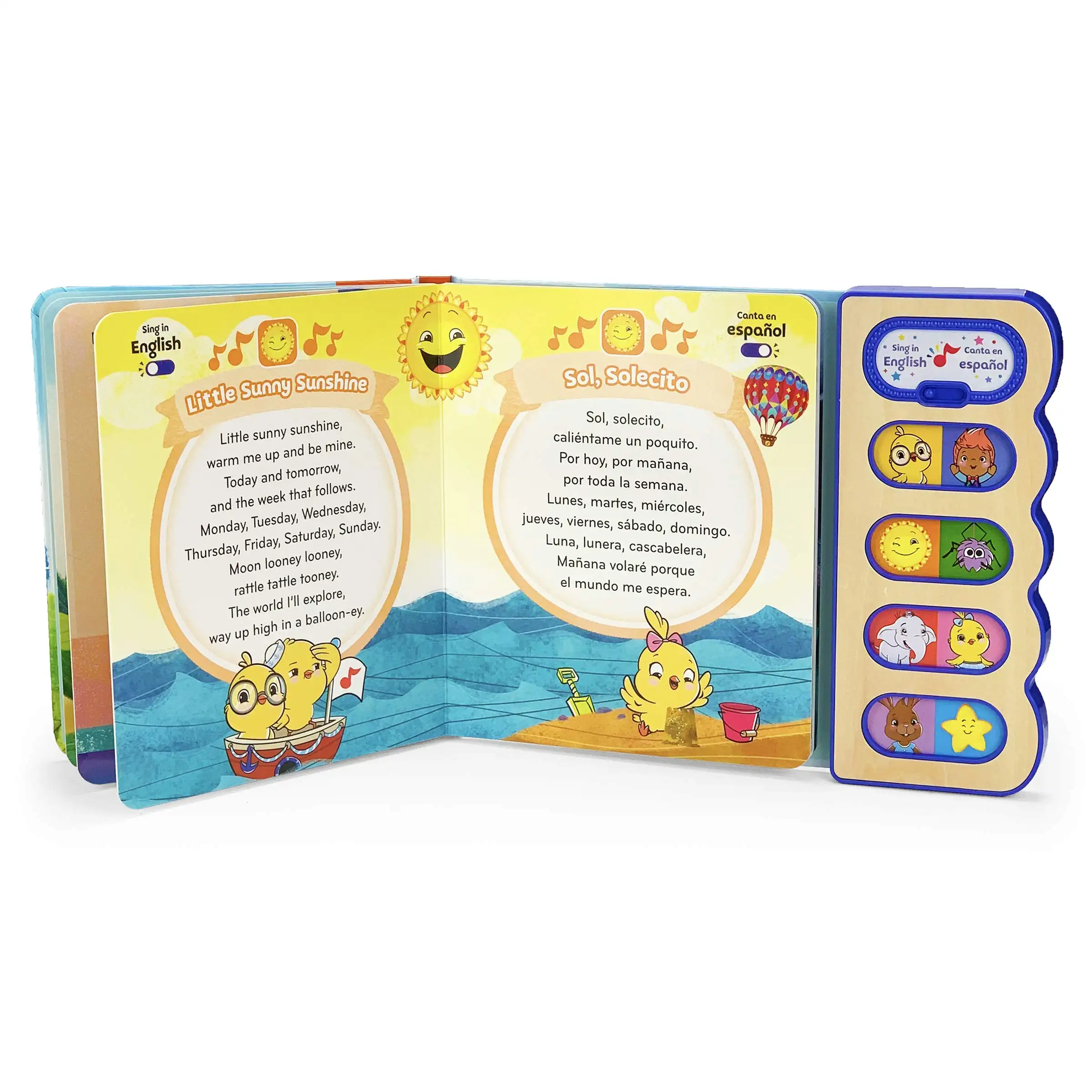 Fábrica personalizar 8 Botones bilingüe tablero de sonido libro Niños canción libro parlante