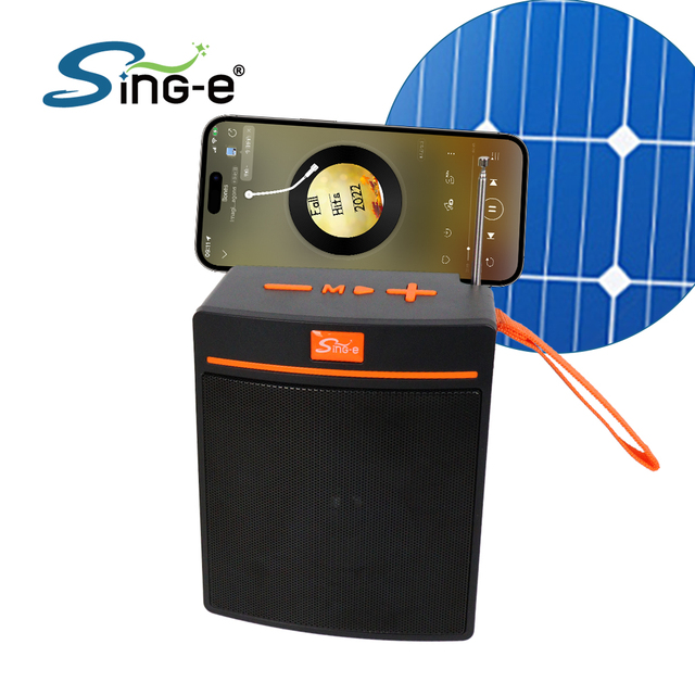 SING-E ZQS-820 Long Battery Blue Tooth Speaker with Solar Charging TWS Pairing Deep Bass FM Radio Portable for Camping Travel