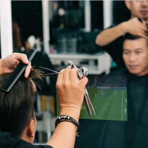 Vercon Smart Barber Mirror Miroir de salon magique AI <span class=keywords><strong>Coiffure</strong></span> Try-on Beard Style Écran 21.5 pouces LED Bluetooth Wifi Vidéo 600*800mm - Product Image 6