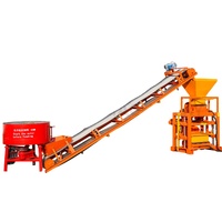 Machine semi-automatique QTJ4-35 haute efficacité et facile d'utilisation pour la fabrication de pavés creux en ciment, avec moteur, boîte de vitesses et pompe à longue durée de vie