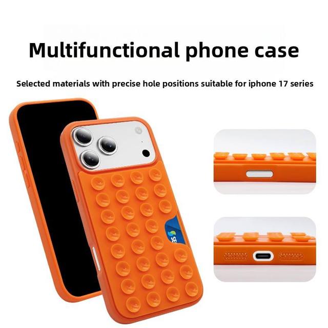 Multifunctional Shockproof Silicone Phone Case Built in Card Holder Strong Suction Grip Protective Cover