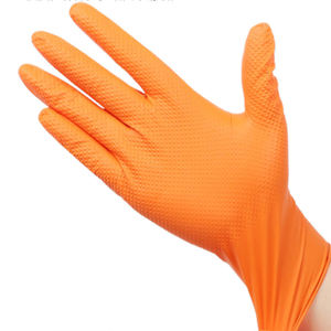 Gants en vinyle/nitrile personnalisés Gants à texture surélevée en diamant Gants en vinyle nitrile sans poudre résistants à l'huile <span class=keywords><strong>orange</strong></span> pour réparation automobile - Product Image 6