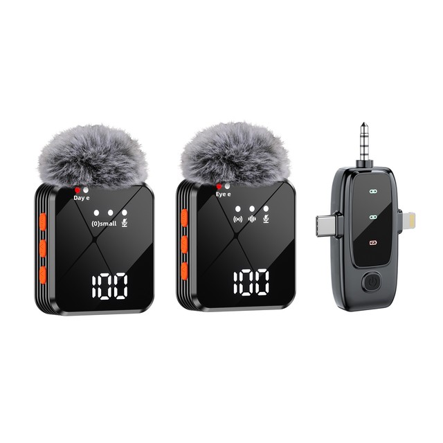 A13 2.4G Wireless Lavalier Microphone with DSP Noise Reduction, Omnidirectional Collar Mic for Live Broadcast Meeting