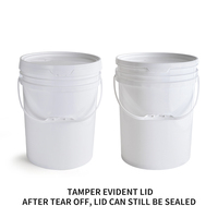 Seau en PP antivol robuste blanc 20L 20kg 5 Gallons avec impression personnalisée et garantie de 2 ans pour la peinture (à base d'eau et de solvant)