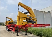 MQG37A Remorque conteneur de grue de levage latéral de 37 tonnes Camion conteneur de 20 pieds/40 pieds Télécommande Nouvelle semi-remorque en fer Remorque à benne basculante