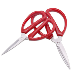 Yangjiang Office Scissors Stainless Steel <b>Red</b> Handle 195mm Straight Blade For <b>Paper</b> Cutting Household Use - Product Image 3