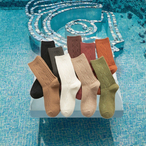 Custom Logo Merino <b>Wool</b> Women's Crew Regular Standard Winter Warm Cozy Knitted Daily <b>Socks</b> - Product Image 3