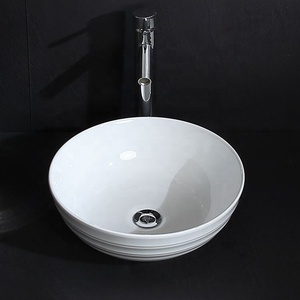 Lavabo rond en céramique au design moderne, prix abordable, lavabo <span class=keywords><strong>de</strong></span> salle <span class=keywords><strong>de</strong></span> bain, lavabo à poser sur le comptoir - Product Image 2