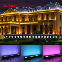 Projecteur mural LED étanche IP65 pour bâtiment, 18x4W RGBW 4-en-1, contrôle DMX512, support rotatif, en alliage d'aluminium 150, garantie 5 ans