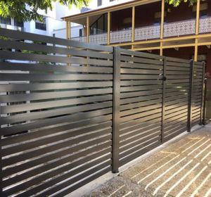 Clôture murale en métal à lame d'intimité en profilé d'aluminium noir en bronze extrudé pour extérieur avec portail senda prix 10 pieds 6 pieds - Product Image 4