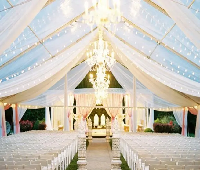 15 M Clear Overspanning Romantische Transparante Canvas Bruiloft Decoratie Party Tent