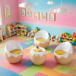 ชุดโต๊ะเก้าอี้ริมน้ำรูปทรงไข่ทำจากไฟเบอร์กลาสแบบปรับแต่งได้สำหรับห้างสรรพสินค้าเฟอร์นิเจอร์เลานจ์ที่ทันสมัยสำหรับพักผ่อน - Product Image 1